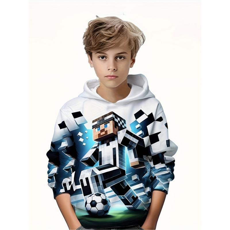 Kinderkleidung Jungen Hoodies Mädchen Kleidung Langarm Bausteindruck Lässig Kinder Sommer Herbst Kleidung Oberteil Kinderbekleidung