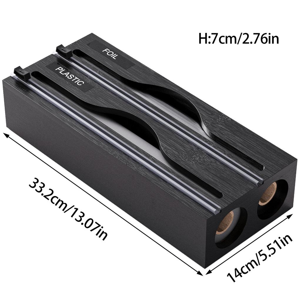 1pc Cling Film Cutter Minimalist Wall Mounted Wooden Kitchenware Multi Compartment Layer Hidden Scratchers Kitchen Organizer