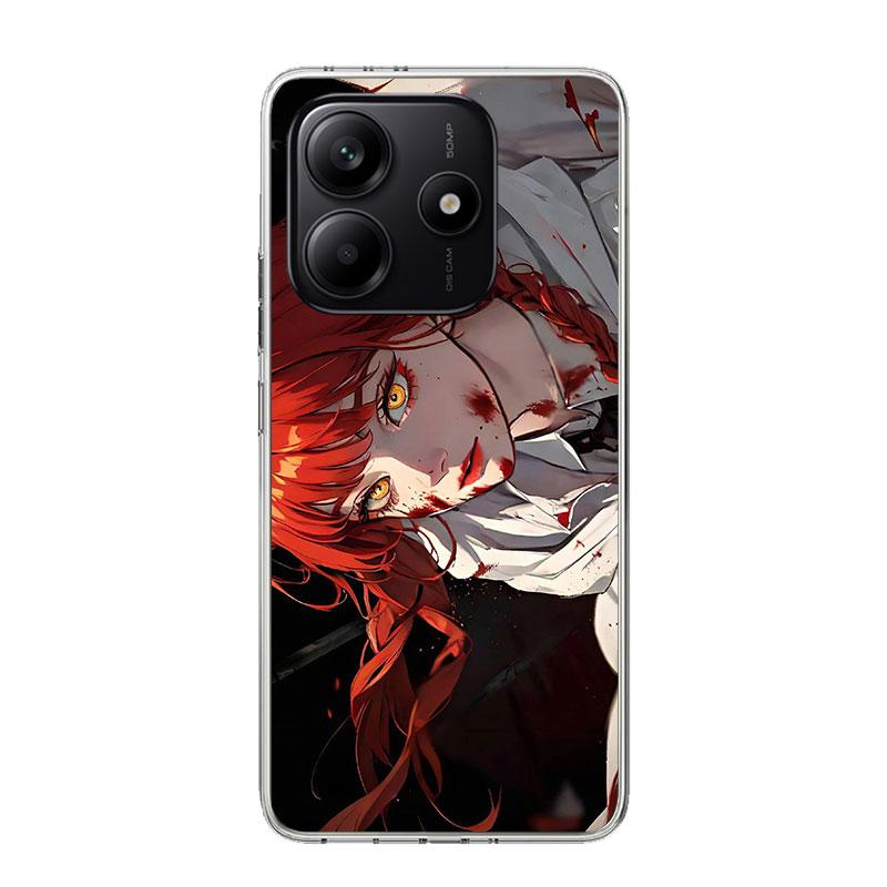 C-Chainsaw Mans Makima Phone Case For Xiaomi Redmi Note 14 13 14S 12S 12 11S 11T 11E Pro Plus 10S 10 9S 9 Art Customized Coque C