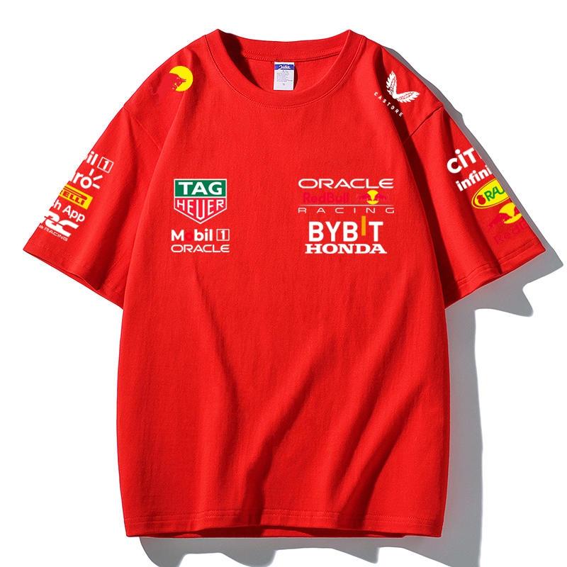 Red Bull Racing F1 Team T-Shirt Oracle Honda Bybit Print Oversized Men Women Casual Cotton Tee