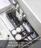 Yamazaki Jitsugyo 3641 Clear Bottom Stackable Drawer Organizing Storage Case S Set of 2 Black Approx. W8 x D8 x H3.7cm Tower Cutlery Storage Desk