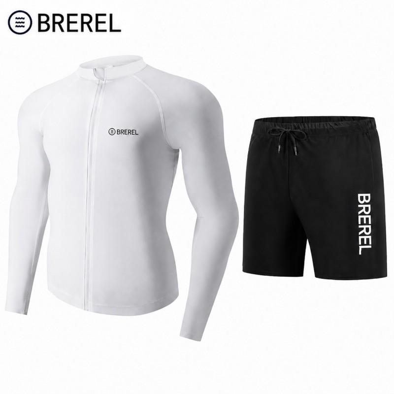 Mens Quick-Dry UV Protection Rash Guard Set Long Sleeve Top Pants Snorkeling Surfing Swimming