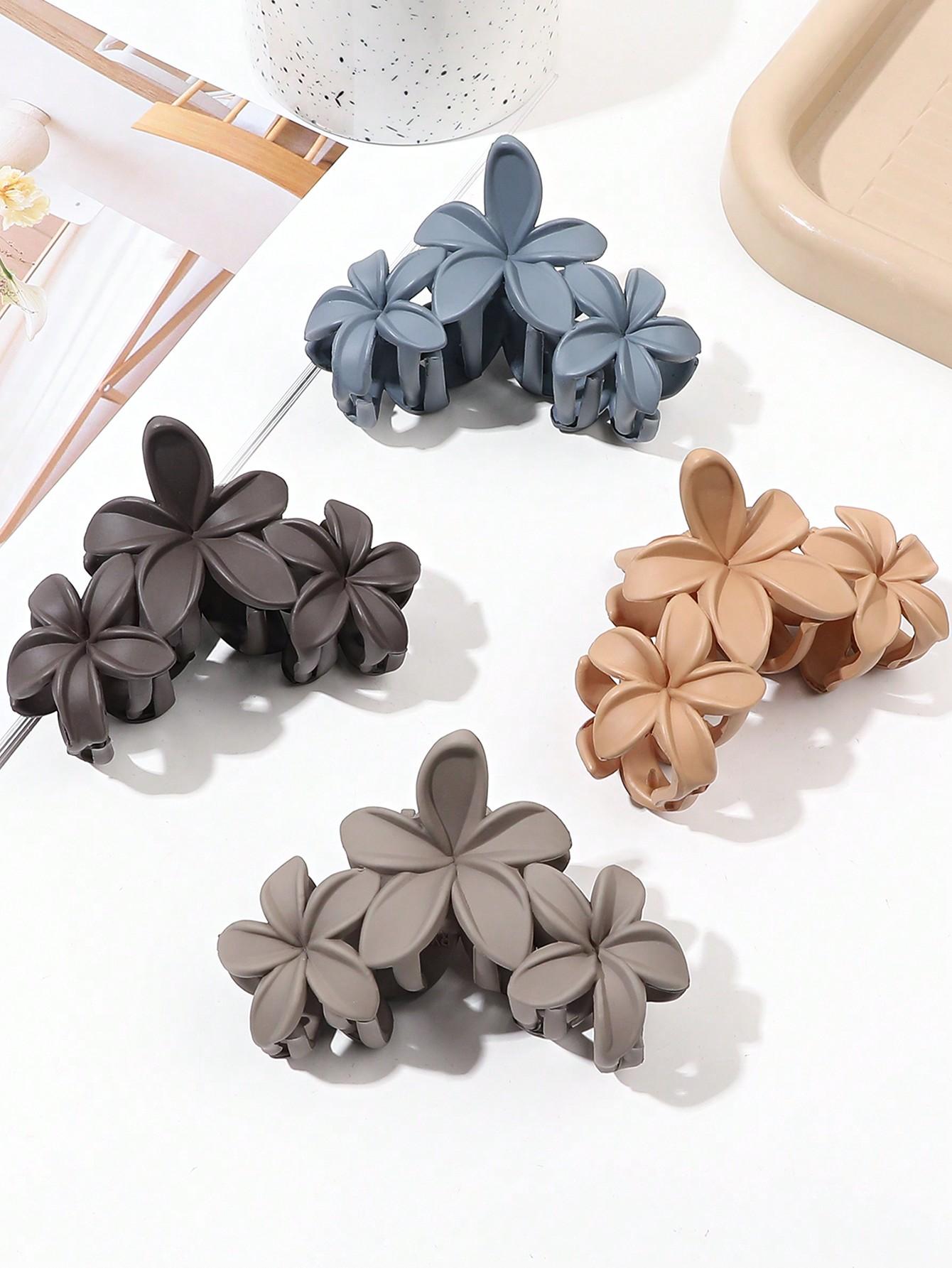 

4 шт. розовые заколки-крабы для волос с цветами для женщин, сильная фиксация, нескользящие, большая заколка для густых волос, гавайские милые заколки для волос с цветами