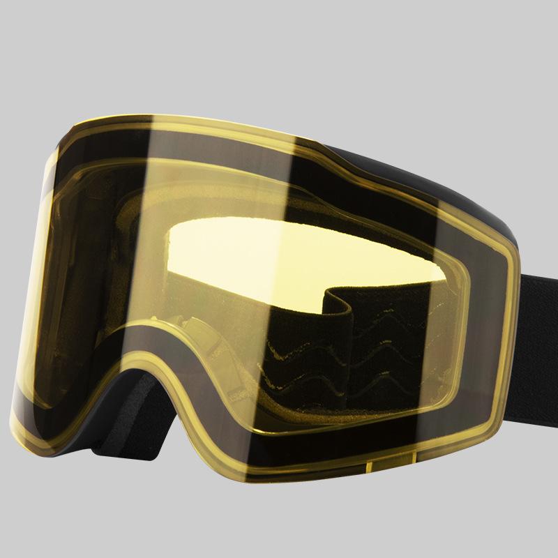 Anti-fog ski goggles with double-layer magnetic lenses, outdoor sports UV protection goggles for men and women