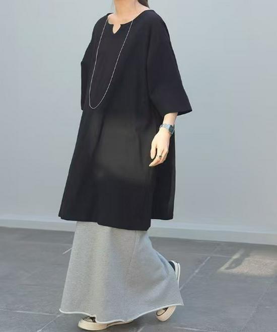 

Минималистичная хлопковая футболка с U-образным вырезом больших размеров - Доступно 5 цветов XL