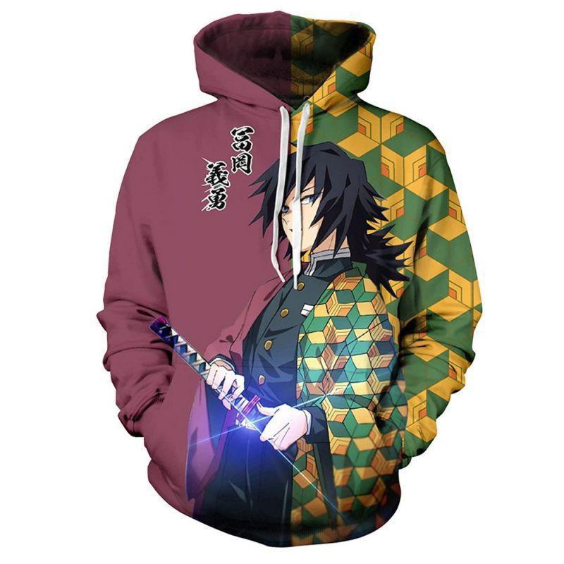Unisex Anime-Inspired 3D Digital Print Hooded Sweatshirt Loose Fit Casual Streetwear