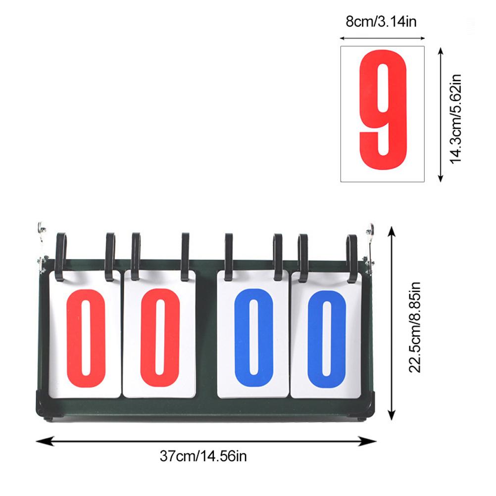 Scoreboard Score Keeper 4 Digital Portable Easy Flip Score Keeper for Basketball Tennis Table Tennis Soccer Volleyball