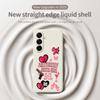 For Samsung Galaxy A17 5G/A17 4G Case Pink Elements Pattern Printing Straight Edge TPU Phone Back Cover