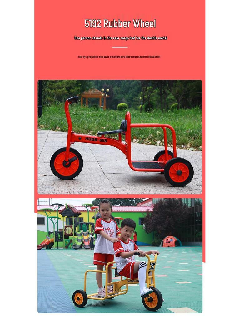 Kindergarten-Dreirad für Kinder 2-8 Jahre - Outdoor-Pedal-Fahrrad für Kleinkinder mit Eltern-Kind-Funktion