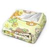 Super Warm BlanketsBoy Girl Picnic Rilakkumas Lucky Four-Leaf Throw Blanket  Flannel Bedspread For Outdoor Funny Sofa Bed Cover