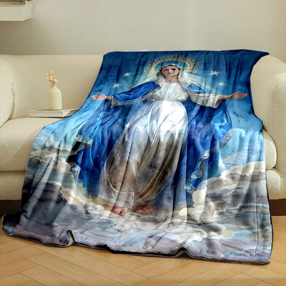 Virgin Mary Blanket Printed Blanket for Living Room Bed Couch lunch break Soft Cozy Blanket for Friend's festival Gift