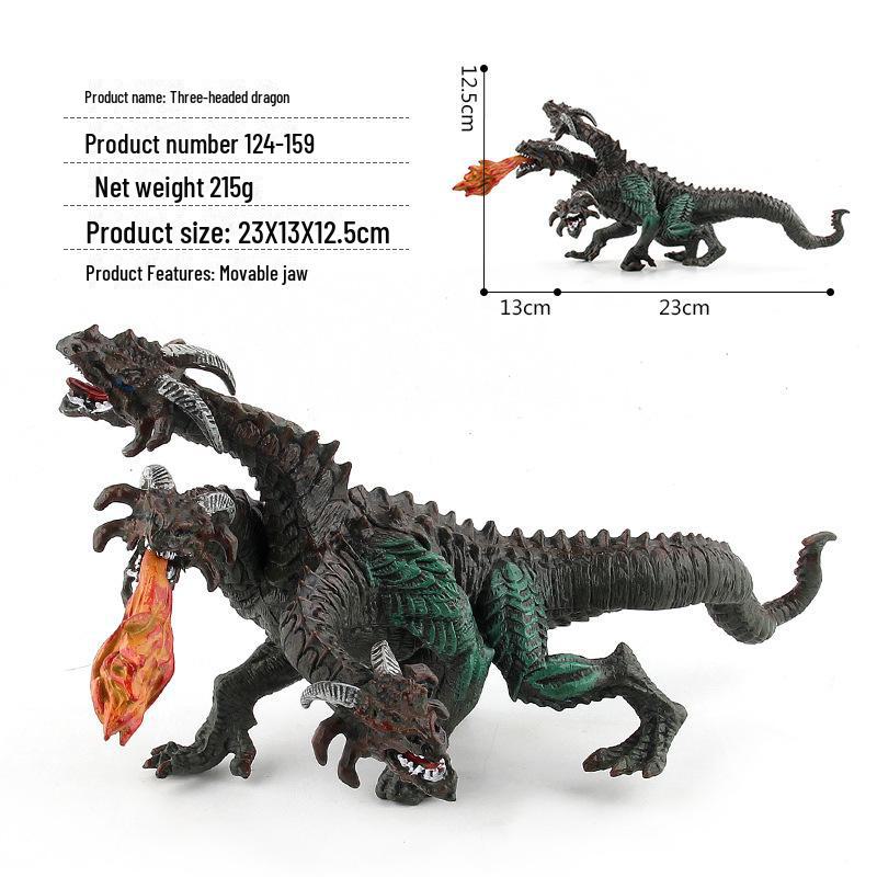 Warcraft Dragon Model Toy: Fire Rock & Stone Dragon, Movable Jaw, Dinosaur Ornament