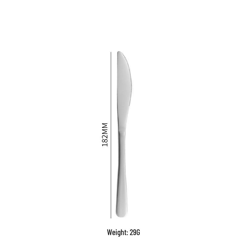 Stainless Steel Cutlery Set: Fork, Spoon, Long Ice Spoon, Western Knife, Steak Knife, Hotel Use, Customizable Logo