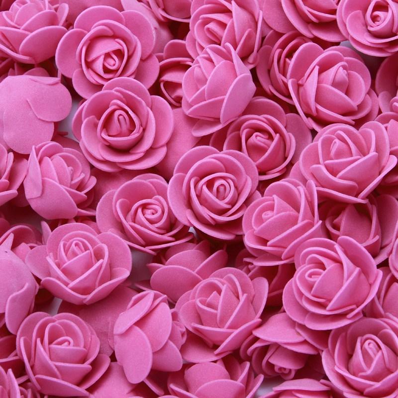 50/100/200 Pieces Teddy Bear of Roses 3cm Foam Wedding Decorative Christmas Decor for Home Diy Gifts Box Artificial Flowers