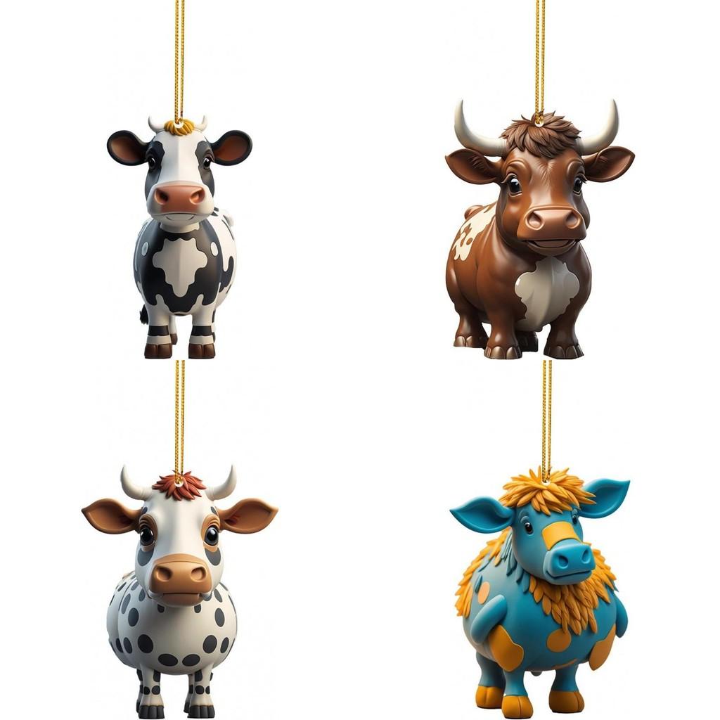 Vibrant Cartoon Bull Acrylic Car Decoration For Unique Birthday Gifts And Festivities