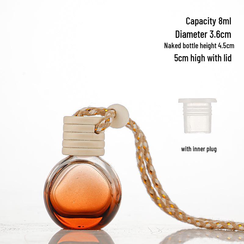 Gradient Car Air Freshener Glass Pendant, Transparent Aroma Diffuser Bottle, Empty for Fragrance 
