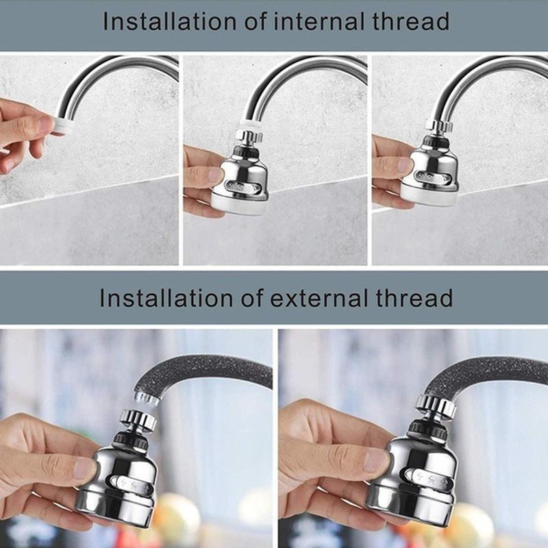 Three-speed Adjustable Booster Nozzle 360-degree Universal Faucet Splash-proof Nozzle for Kitchen Bathroom Faucet Sprayer