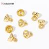 10/20Pcs Gold Plated Brass Crimp Beads,End Caps For Jewelry Making,Caps For Bracelet,Supplies For Jewelry,DIY Accessories