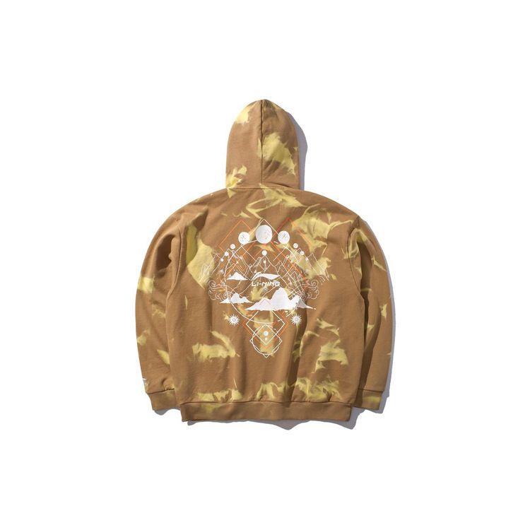 Li Ning New York Fashion Week Series Loose Pullover Hoodie Men Hoodies Tiger-Eye-Brown AWDP642-1