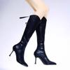 Fashion Vintage Stiletto High BootsWomen'sPointed Toe Rear Zipper Anti-Slip Wear-Resistant High Heels