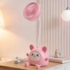 Cartoon Animals Desk Fan Fast Charging Flexible Hose Fan Multi-Purpose Phone Holder Pen Holder Portable Summer Cooling Fan