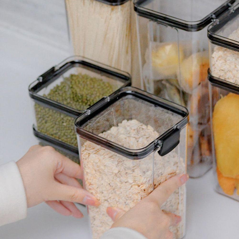 Transparent Stackable Food Storage Boxes Sealed Square Fresh-Keeping Boxes  Dried Fruits Storage