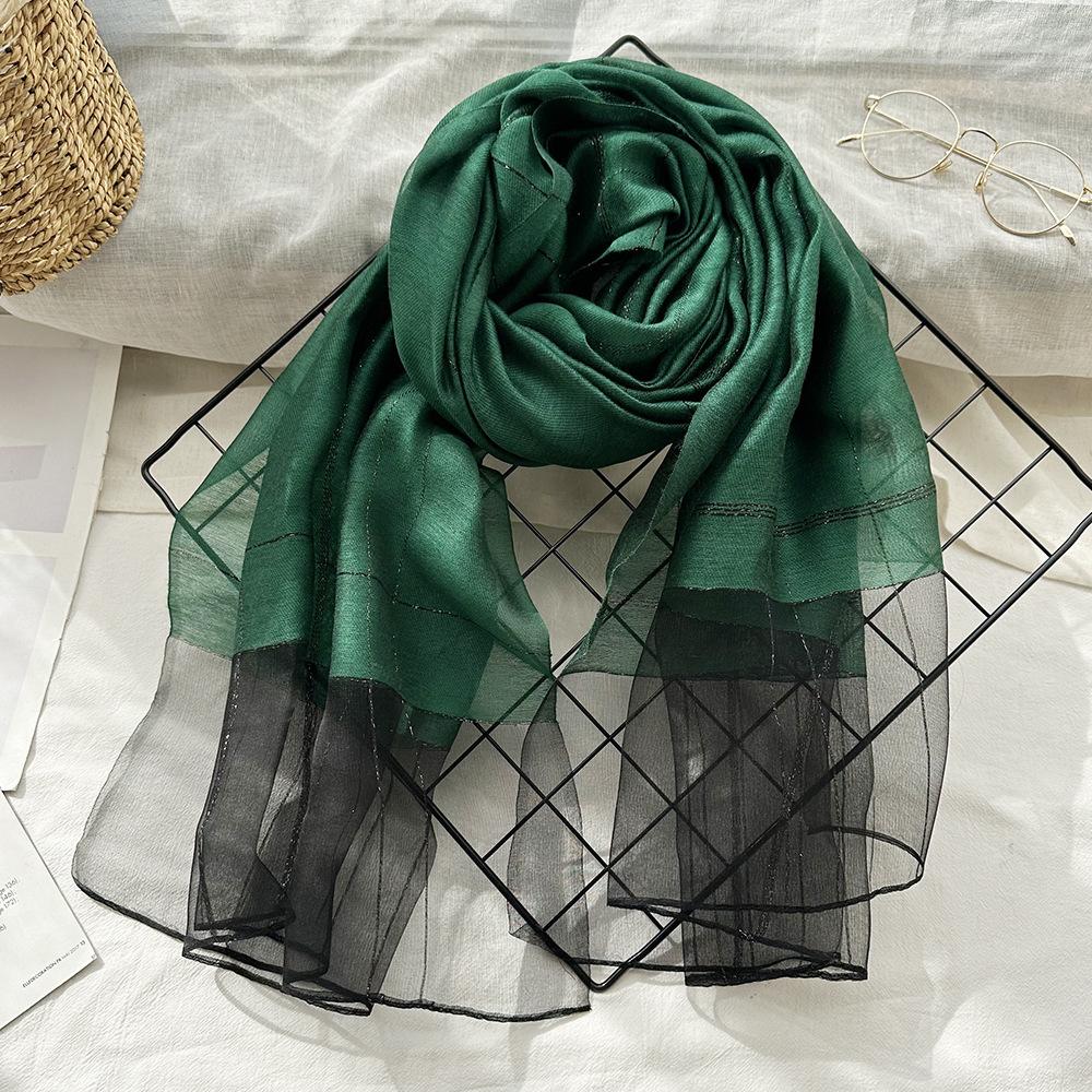 

Spring and Summer Suzhou and Hangzhou Silk Scarf Large Long Sunscreen Shawl Silk Scarf Gold Plaid Mulberry Silk Scarf 190*70cm