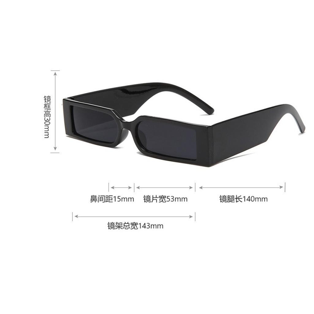 Square Wide-Legged Narrow Frame Sunglasses European And N Personality Fashion Hip-Hop Sunglasses Cyberpunk Street Photography Tr