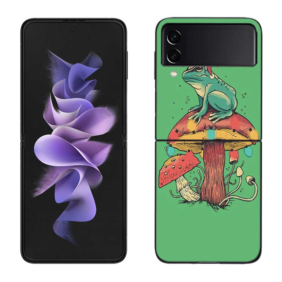 

Cottagecore Frog Aesthetic Case For Samsung Z Flip 6 5G Galaxy Z Flip 5 4 3 5G Black Hard Cell Phone Cover Luxury PC Shell Coque Samsung Z Flip 4 5G