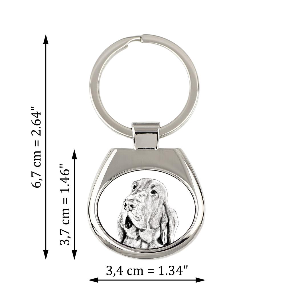 Bloodhound, St. Hubert Hound, Sleuth-hound - Keychain with a Dog, Keychain with a Print, Personalized Pendant from the Art-Dog Brand