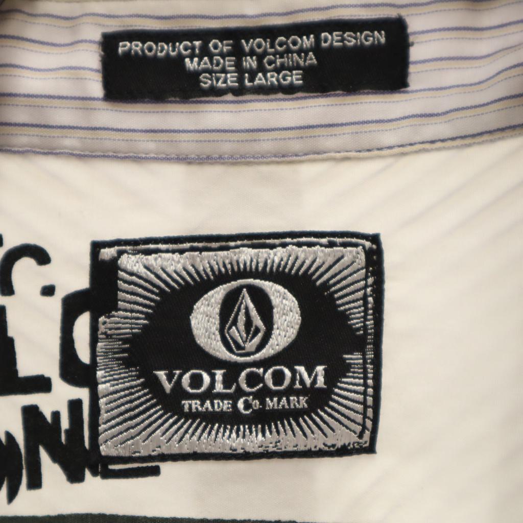 VOLCOM Striped Pattern Short sleeve shirt L Blue Men's Used