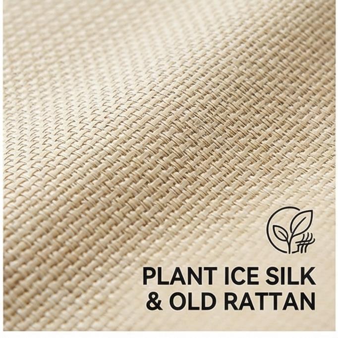 2026 New Rattan & Ice Silk Cooling Mat Set Fitted Sheet Style Soft Breathable Summer Bedding for Dorm & Home