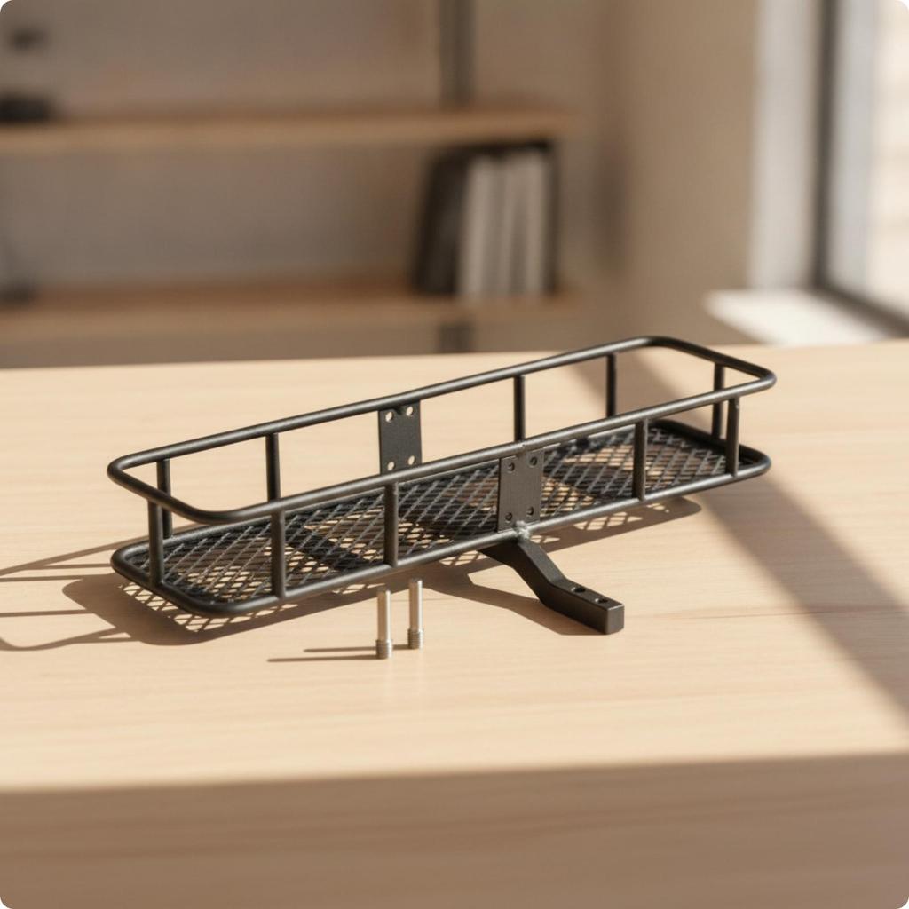 Rear Mounting Rack with Basket Black Spare Tire Storage Cargo