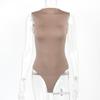 Women’s Sleeveless Mock Turtle Neck Bodysuit T-Shirt Soft Slim Fit Stretchy Layer Top Classic Jumpsuit