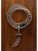 8-12mm White Crystal Buddhist Beads with Glass Rosary & Vajra Accessories.