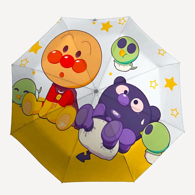 1PC Anpanman Automatic Folding Umbrella, Automatic Folding Umbrella with 8 Ribs, Convenient for Outdoor Use  015