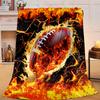 1PC Flaming Football Artwork Flannel Blanket Gift, Suitable for Both Men And Women, Soft Ideal for Beds And Sofa, Birthday Or Christmas Gift