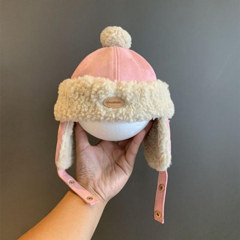 Cute Baby Hat Earmuffs Beanie Winter Newborn Infant Warm Hat Outdoor Windproof Baby Boy Girl Warm Bomber Cap