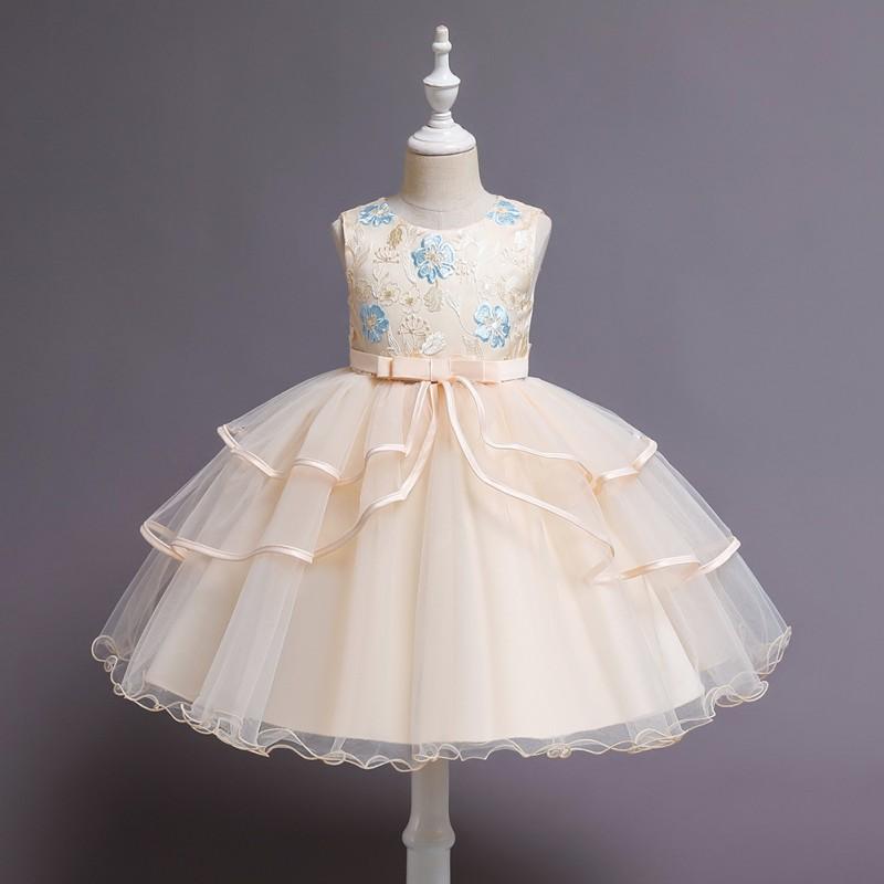 Girls Princess Tulle Dress Birthday Piano Performance Formal Gown Toddler 100-150cm