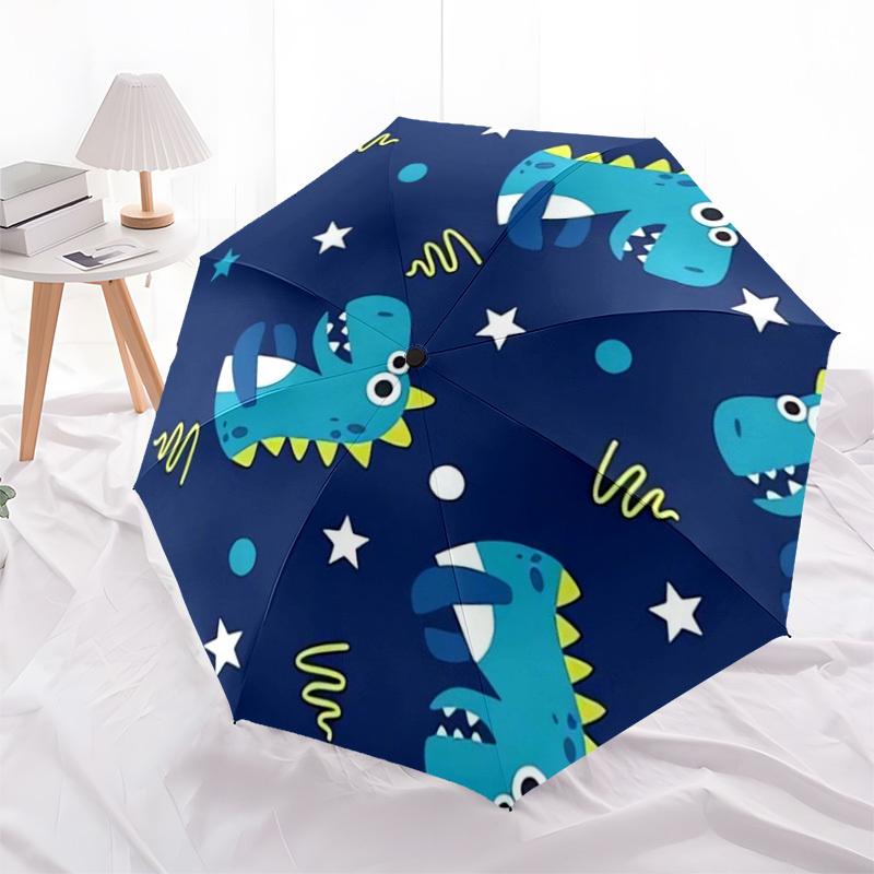 1pc Dinosaur Space Adventure Fabric Umbrella with Plastic Handle,Suitable for All Seasons Home Travel Outdoor UmbrellaDD1573