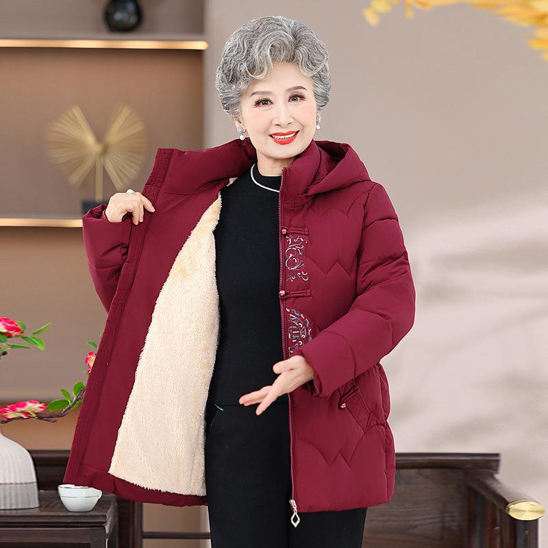 Cozy Chinese-Style Cotton Jacket for Middle-Aged & Elderly Women - Autumn/Winter Edition