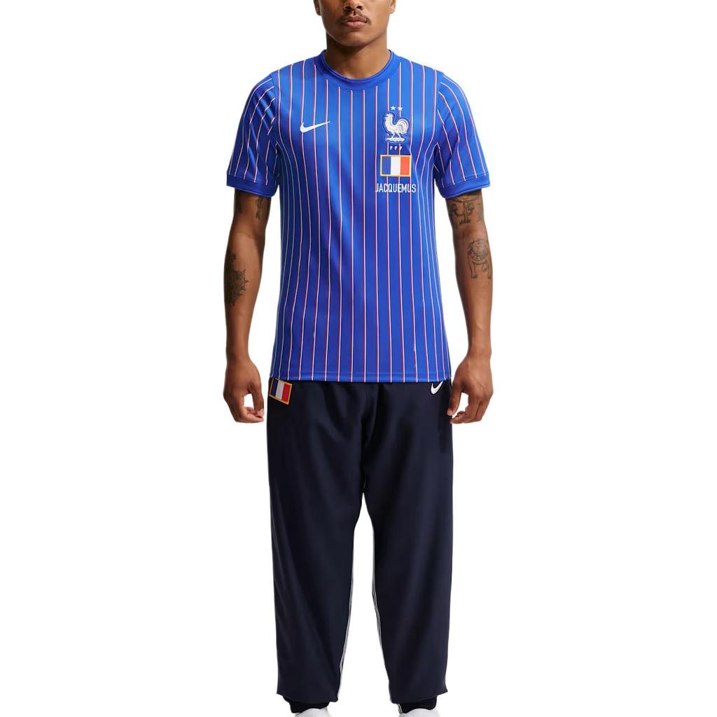Nike Fransa x Jacquemus Dri-Fit Kısa Kollu Üst Mavi Erkek Üstleri IH1674-480