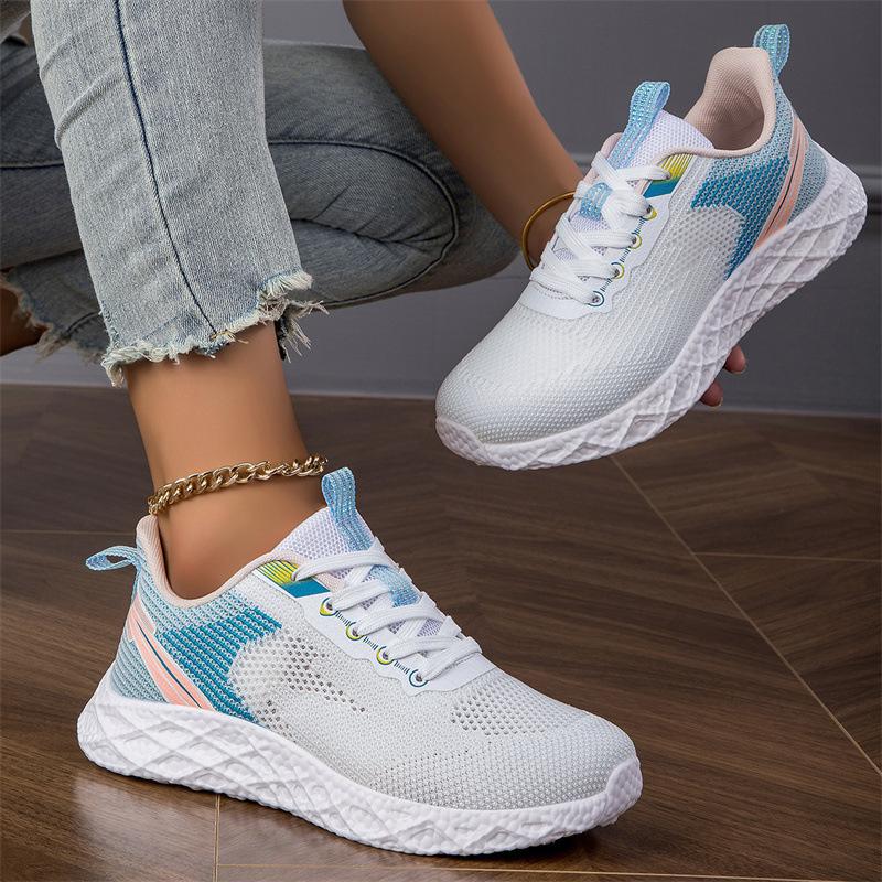 Autumn new 2025 women's shoes fly-woven mesh sneakers casual lightweight soft-soled running shoes