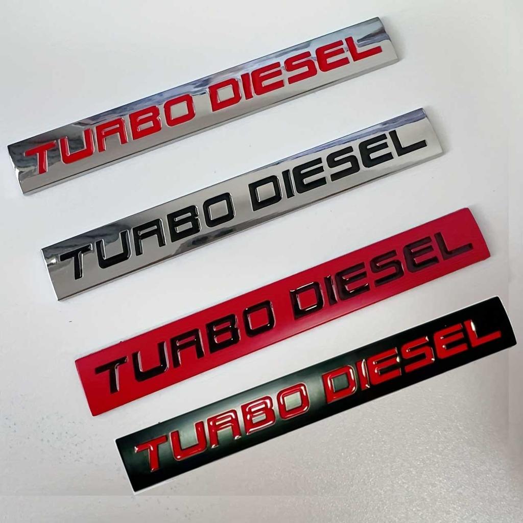 3d Chrome Metal Rear Trunk Car Badge Logo Turbo Diesel Emblem Sticker Body Decal Adhesive Stickers Accessories