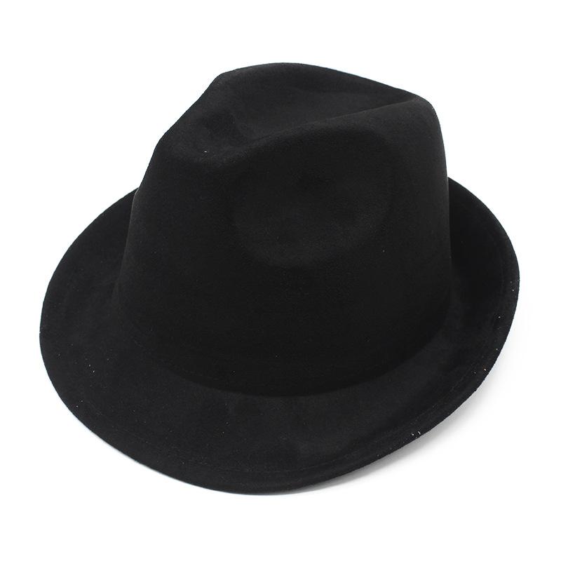Top Hat Suede Vintage Men'S And Women'S British Hat Back Edge Jazz Hat Wool Top Hat Cowboy Hat