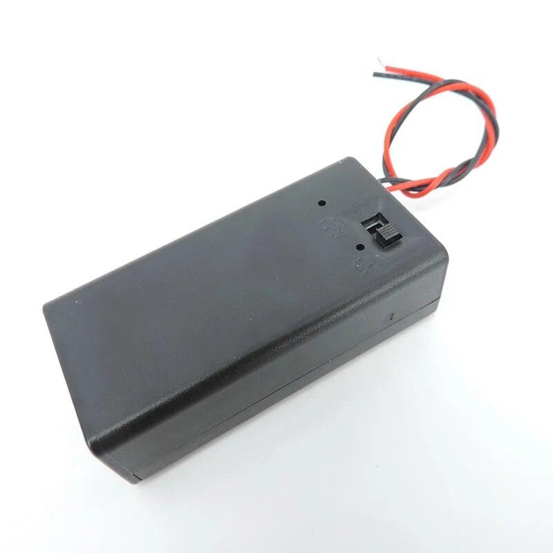 Pachet cutie de 9 volți Comutator de alimentare Suport negru de baterie de 9 V cu comutator ON/OFF sau fără capac