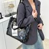 This Year's Popular Ribbon Bow 2025 Cute Large-capacity Splicing Transparent Fashion Shoulder Portable Tote Bag