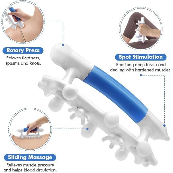 Fascia Massage Tool for Cellulite, Trigger Point and Muscle Knots Relief, 3-in-1 Myofascial Release Tool for Neck, Back, Psoas, Butt, Thighs and Deep