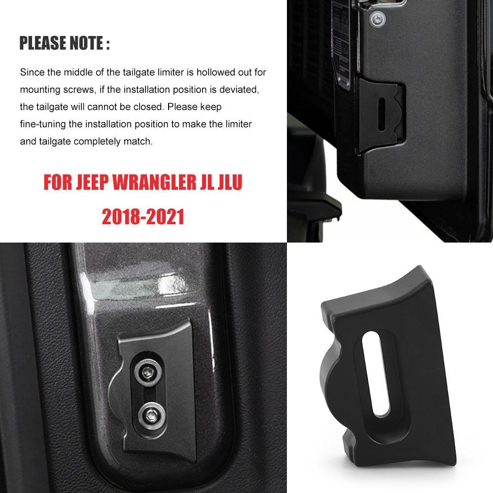 Aluminum Alloy Rear Tailgate Stopper Limiter for Jeep Wrangler JL JLU 2018~2021