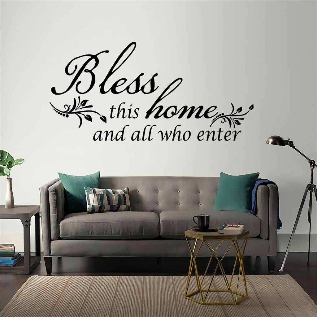 Blessed This Home And All Who Enter Vinyl Wall Sticker Decal Entryway Living Room Decor Sticker